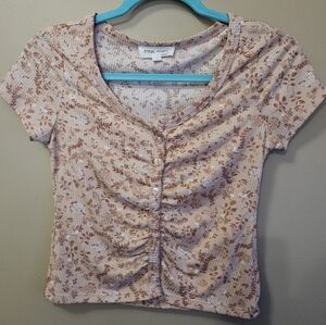 Pink Rose Women's Size S Floral Crop Top